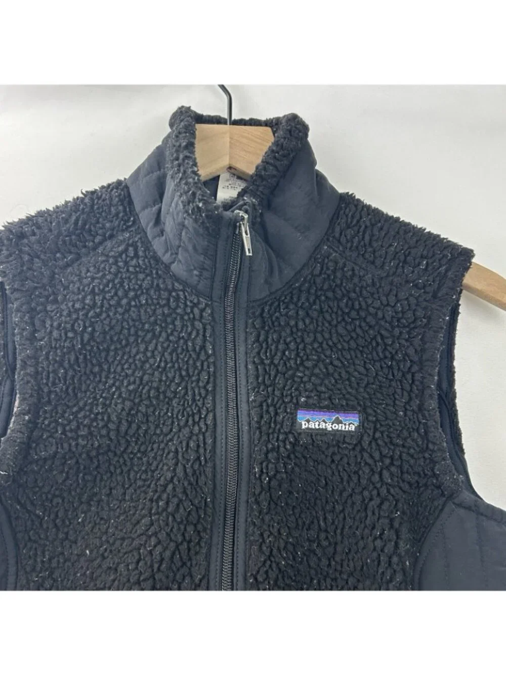 Patagonia Vest Jacket Womens Small Black Synchilla Sherpa Fleece Outdoor Hiking - Picture 14 of 16